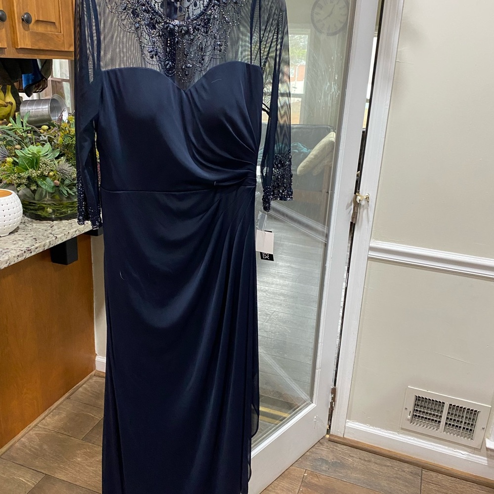 Alex evening gowns. Dark navy size 14 ( new)
